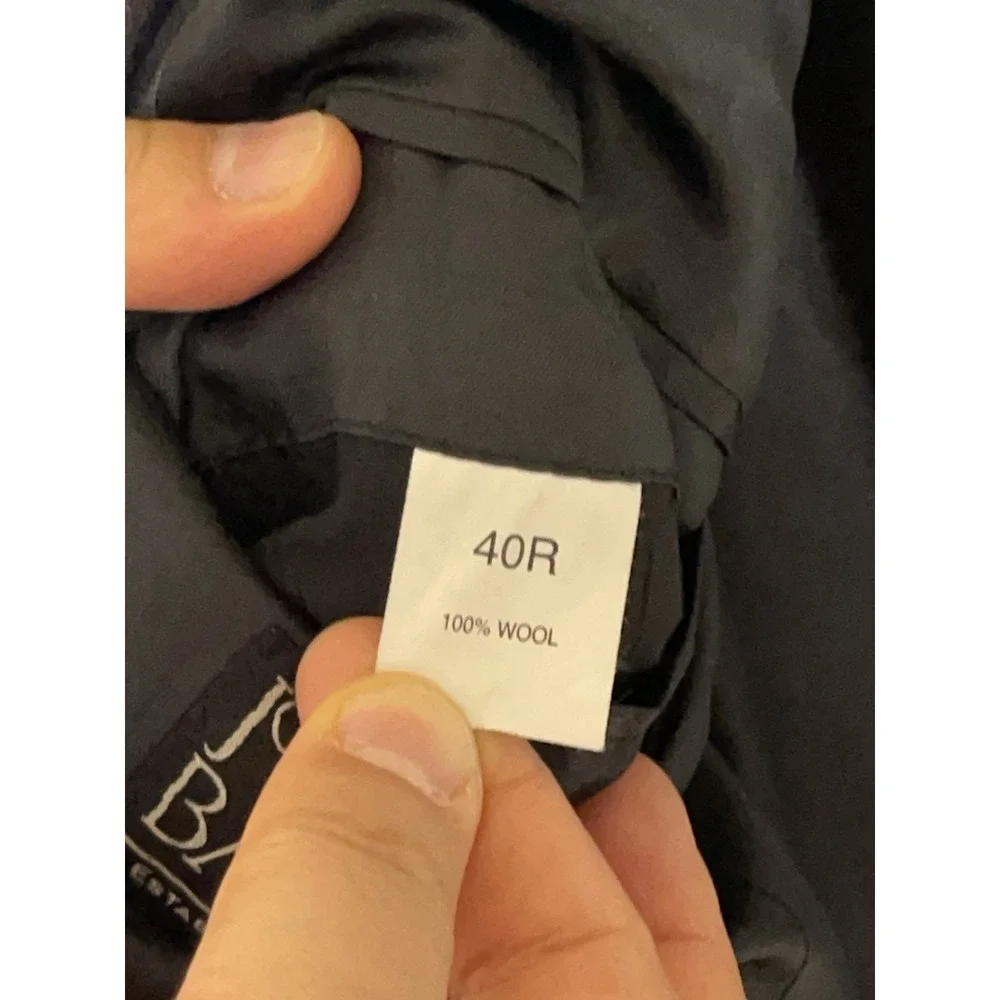 Jos A Bank Suit Men 40R Gray with Blue Gray Stripes Wool Academia W35X30L Luxe